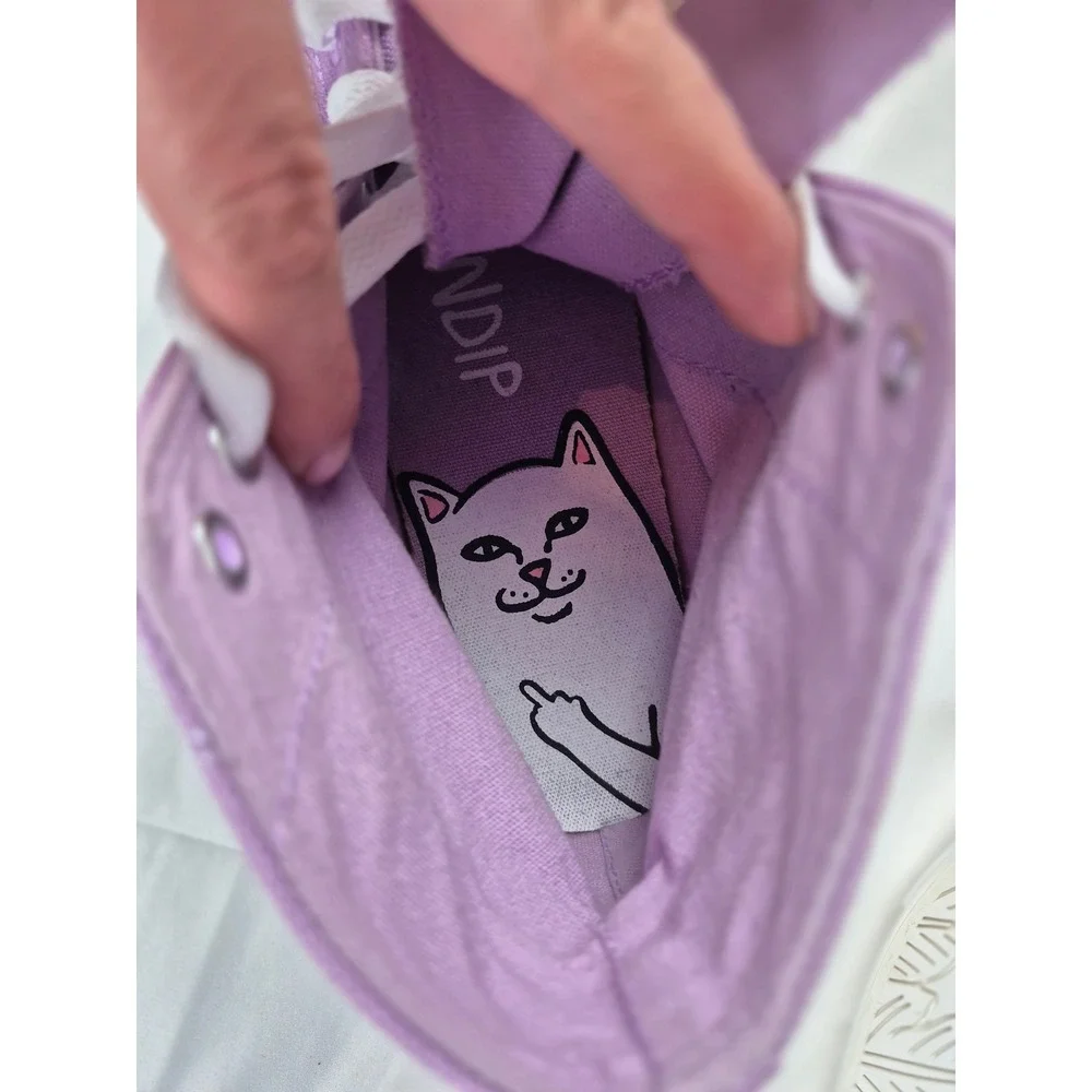 Ripndip Lord Nermal High Top Sneakers Purple Canvas‎ Mens Size 10 Skate Shoes